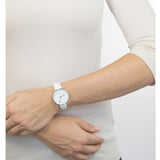 Daniel Wellington Petite Bondi White Dial White Leather Strap Watch For Women - DW00100190 Authentic Buy Shop Now