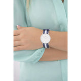 Daniel Wellington Classy Glasgow White Dial Two Tone Nylon Strap Watch For Women - DW00100082 Authentic Buy Shop Now