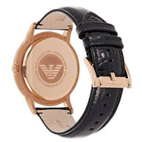 Emporio Armani Renato Quartz Black Dial Black Leather Strap Watch For Men - AR2425 Authentic Buy Shop Now