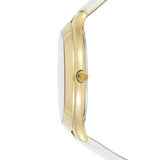 Michael Kors Slim Runway Quartz Gold Dial White Leather Strap Watch For Women - MK2389 Authentic Buy Shop Now