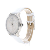 Swarovski Crystalline Hours Silver Dial White Leather Strap Watch for Women - 5295383 Authentic Buy Shop Now