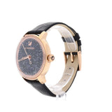 Swarovski Crystalline Hours Black Dial Black Leather Strap Watch for Women - 5295377 Authentic Buy Shop Now