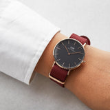 Daniel Wellington Classic Roselyn Black Dial Red NATO Strap Dial Watch For Women - DW00100270 Authentic Buy Shop Now