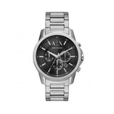 Armani Exchange Banks Chronograph Black Dial Silver Steel Strap Watch For Men - AX1720 Authentic Buy Shop Now