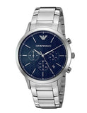 Emporio Armani Renato Chronograph Blue Dial Silver Steel Strap Watch For Men - AR2486 Authentic Buy Shop Now