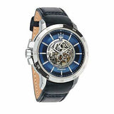 Maserati Ingegno Automatic Blue Skeleton Dial Black Leather Strap Watch For Men - R8821119004 Authentic Buy Shop Now