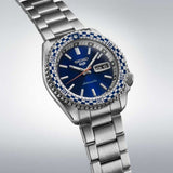 Seiko 5 Sports Petrol Blue Checker Flag Special Edition Blue Dial Silver Steel Strap Watch For Men - SRPK65K1 Authentic Buy Shop Now