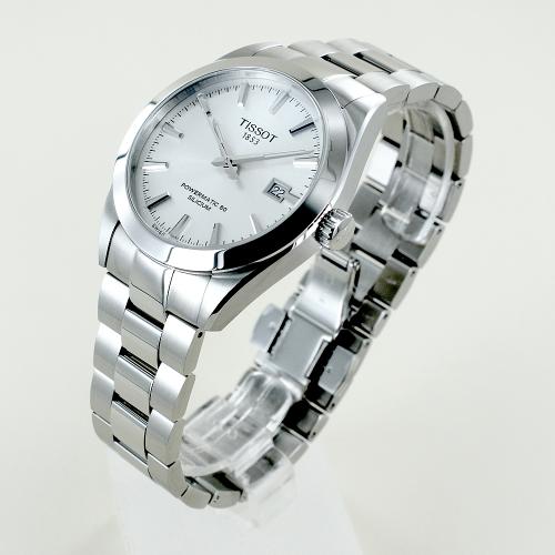 Tissot Gentleman Powermatic 80 Silicium Silver Dial Silver Steel Strap Watch For Men - T127.407.11.031.00 Authentic Buy Shop Now