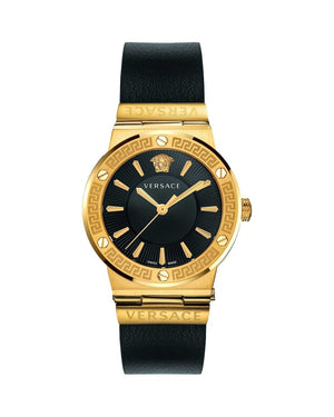 Versace Greca Black Dial Black Leather Strap Watch for Women - VEVH00320 Authentic Buy Shop Now