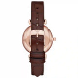 Emporio Armani Gianni T-Bar Silver Dial Brown Leather Strap Watch For Women - AR11269 Authentic Buy Shop Now