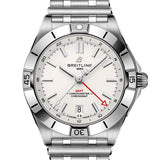 Breitling Chronomat GMT 40 White Dial Silver Steel Strap Watch for Men - A32398101A1A1 Authentic Buy Shop Now