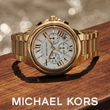 Michael Kors Camille Chronograph White Dial Gold Steel Strap Watch For Women - MK7270 Authentic Buy Shop Now