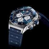 Breitling Super Chronomat B01 44 Blue Dial Blue Rubber Strap Watch for Men - AB0136161C1S1 Authentic Buy Shop Now
