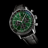 Breitling Navitimer B01 Chronograph 46 Green Dial Black Leather Strap Watch for Men - AB0137241L1P1 Authentic Buy Shop Now