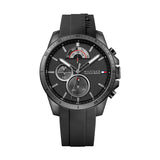 Tommy Hilfiger Decker Black Dial Black Rubber Strap Watch for Men - 1791352 Authentic Buy Shop Now