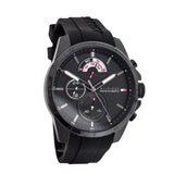 Tommy Hilfiger Decker Black Dial Black Rubber Strap Watch for Men - 1791352 Authentic Buy Shop Now