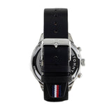 Tommy Hilfiger Chase Chronograph Quartz Grey Dial Black Leather Strap Watch For Men - 1791488 Authentic Buy Shop Now