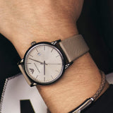 Emporio Armani Luigi Beige Dial Beige Leather Strap Watch for Men - AR11116 Authentic Buy Shop Now
