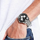 Guess Odyssey Black Dial Silver Steel Strap Watch For Men - W1107G1 Authentic Buy Shop Now