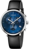 Calvin Klein Chronograph Blue Dial Black Leather Strap Watch for Men - K8Q371CN Authentic Buy Shop Now