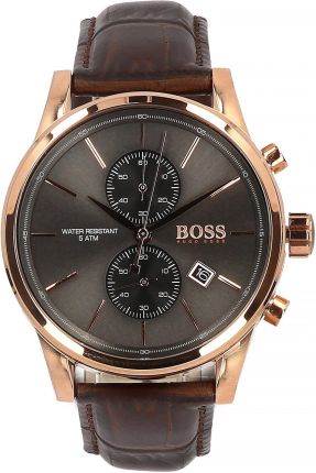 Hugo Boss Jet Grey Dial Brown Leather Strap Watch for Men - 1513281 Authentic Buy Shop Now