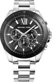 Michael Kors Brecken Chronograph Black Dial Silver Steel Strap Watch For Men - MK8847 Authentic Buy Shop Now