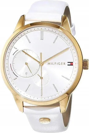 Tommy Hilfiger Brooklyn Quartz White Dial White Leather Strap Watch for Women - 1782018 Authentic Buy Shop Now
