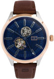 Tommy Hilfiger Spencer Blue Dial Brown Leather Strap Watch for Men - 1791642 Authentic Buy Shop Now