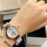 Emporio Armani Mother of Pearl Dial Rose Gold Steel Strap Watch For Women - AR11236 Authentic Buy Shop Now