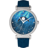 Swarovski Passage Moon Phase Blue Dial Blue Leather Strap Watch for Women - 5613320 Authentic Buy Shop Now