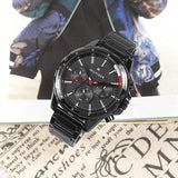 Tommy Hilfiger Mason Chronograph Black Dial Black Steel Strap Watch For Men - 1791935 Authentic Buy Shop Now