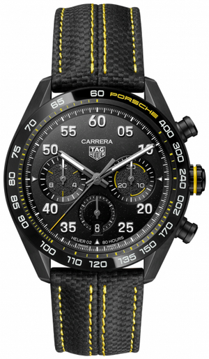 Tag Heuer Carrera x Porsche Automatic Chronograph Black Dial Black Nylon Strap Watch for Men - CBN2A1H.FC6512 Authentic Buy Shop Now