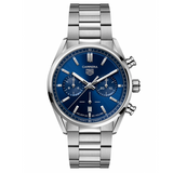 Tag Heuer Carrera Chronograph Blue Dial Silver Steel Strap Watch for Men - CBN2011.BA0642 Authentic Buy Shop Now