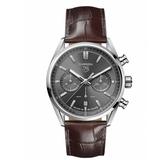 Tag Heuer Carrera Chronograph Grey Dial Brown Leather Strap Watch for Men - CBN2012.FC6483 Authentic Buy Shop Now