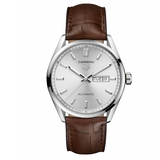 Tag Heuer Carrera Day Date Silver Dial Brown Leather Strap Watch for Men - WBN2011.FC6484 Authentic Buy Shop Now