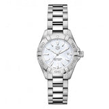 Tag Heuer Aquaracer Quartz Mother of Pearl White Dial Silver Steel Strap Watch for Women - WBD1411.BA0741 Authentic Buy Shop Now