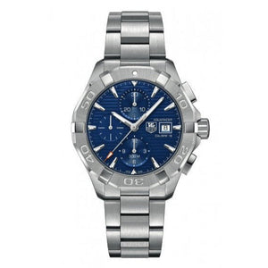 Tag Heuer Aquaracer Caliber 16 Automatic Chronograph Blue Dial Silver Steel Strap Watch for Men - CAY2112.BA0927 Authentic Buy Shop Now