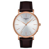 Tissot Everytime Gent Silver Dial Brown Leather Strap Watch for Men - T143.410.36.011.00 Authentic Buy Shop Now