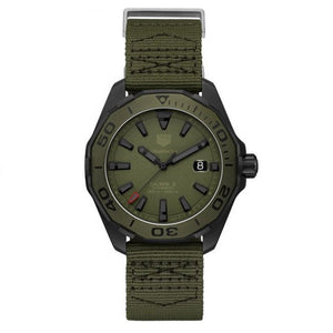 Tag Heuer Aquaracer Automatic Green Dial Khakhi Green Nylon Strap Watch for Men - WAY208E.FC8222 Authentic Buy Shop Now