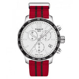 Tissot Quickster Chronograph NBA Chicago Bulls White Dial Red NATO Strap Watch For Men - T095.417.17.037.04 Authentic Buy Shop Now