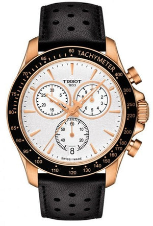 Tissot V8 Quartz Chronograph White Dial Black Rubber Strap Watch For Men - T106.417.36.031.00 Authentic Buy Shop Now