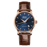 Mido Baroncelli III Automatic Blue Dial Brown Leather Strap Watch For Men - M8600.3.15.8 Authentic Buy Shop Now