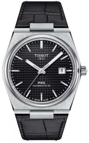 Tissot PRX Powermatic 80 Black Dial Black Leather Strap Watch for Men - T137.407.16.051.00 Authentic Buy Shop Now