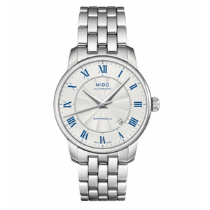Mido Baroncelli III Automatic Silver Dial Silver Steel Strap Watch For Men - M8600.4.21.1 Authentic Buy Shop Now