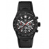 Tag Heuer Carrera Automatic Chronograph Black Dial Black Rubber Strap Watch for Men - CBG2A90.FT6173 Authentic Buy Shop Now