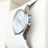 Calvin Klein Skirt White Dial White Leather Strap Watch for Women - K2U231K6 Authentic Buy Shop Now