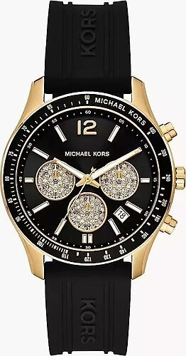 Michael Kors Berkley Chronograph Black Dial Black Rubber Strap Watch for Men - MKO1038 Authentic Buy Shop Now