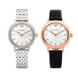 Emporio Armani Interchangeable Analog Mother of Pearl Dial Silver Steel Strap Watch For Women - AR80020 Authentic Buy Shop Now
