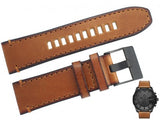 Diesel Mega Chief Chronograph Grey Dial Brown Leather Strap Watch For Men - DZ4463 Authentic Buy Shop Now