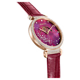 Swarovski Passage Moon Phase Red Dial Red Leather Strap Watch for Women - 5613323 Authentic Buy Shop Now